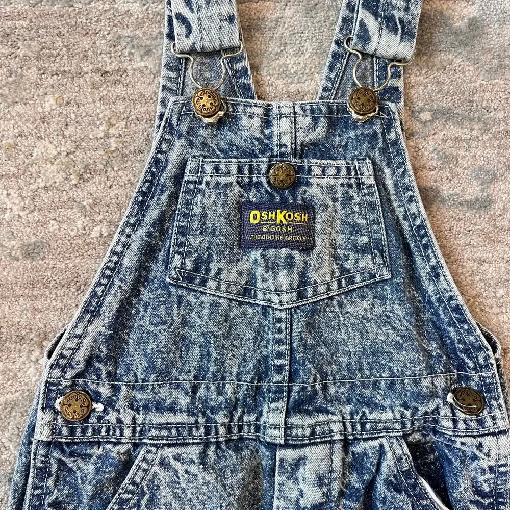 Vintage OshKosh Acid Wash Overalls 5T USA